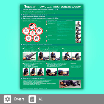 Плакат «Первая помощь пострадавшему» (ЭР-03, бумага, А1, 1 лист)